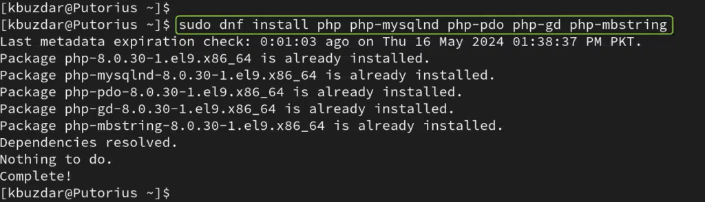 centos install php via dnf