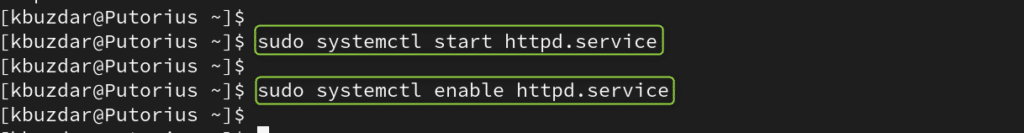 sudo start httpd apache